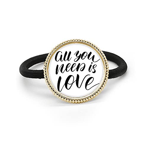 Élastique à cheveux en métal argenté avec message Love chic
