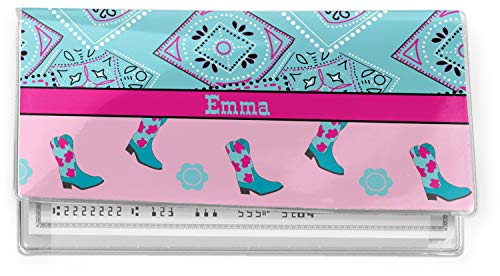 RNK Shops Personalized Cowgirl Vinyl Checkbook Cover