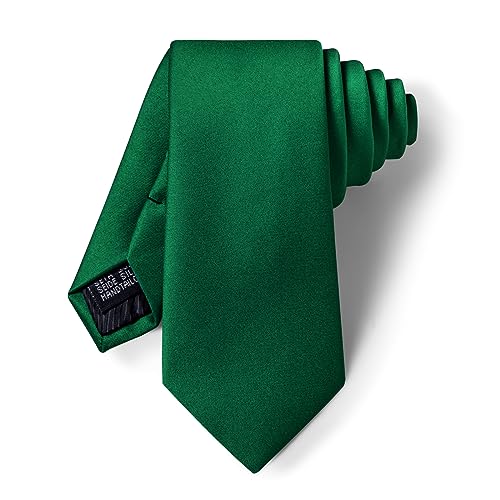 Image of YourTies Skinny Ties for Men Satin 2.4 inch Slim Necktie with Pocket Square Tie Clip Set Solid Color Wedding Party Business