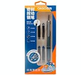 xixixiaozhu OASO K016 Retractable Fountain Pen Set 0.5mm with 4pcs Blue Ink Cartridges Smooth Writing for School Students (Deep Sea Blue)