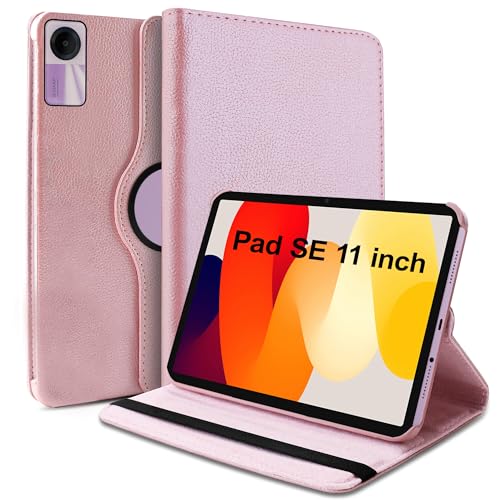 Image of TGK Rotating Cover for Redmi Pad SE 11 inch 360 Degree Leather Flip Case (Rose Gold)