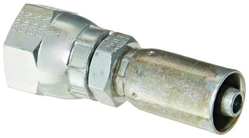 Image of EATON Weatherhead Coll-O-Crimp 04E-04L 30 Degree Flare Female Swivel Fitting, AISI /SAE 12L14 Carbon Steel, 1 /4 inch Hose ID, 1 /4 inch Pipe Size