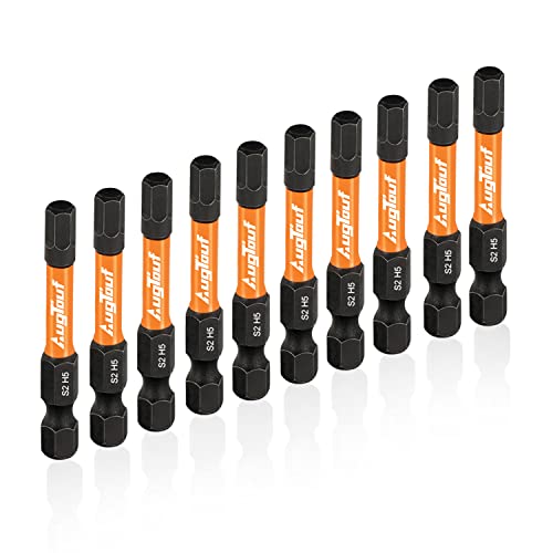 Image of toolant 5mm Impact Hex Bits Set 10pcs,1 /4 inch Hex-Shank Allen Wrench Drill Bit Set, S2 Steel, CNC Machined Tips with Magnetism, 2 inch Long with Storage Box