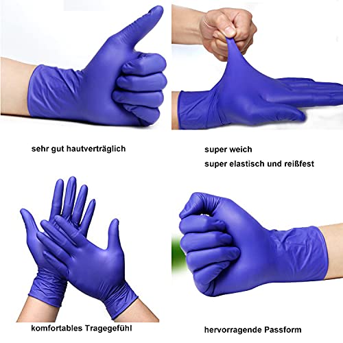 Kobaltblau Nitril Einweghandschuhe in Spender-Box, puder- und latexfrei, 100 Stück/Box, Einmalhandschuhe, Blaue… – Bild 3