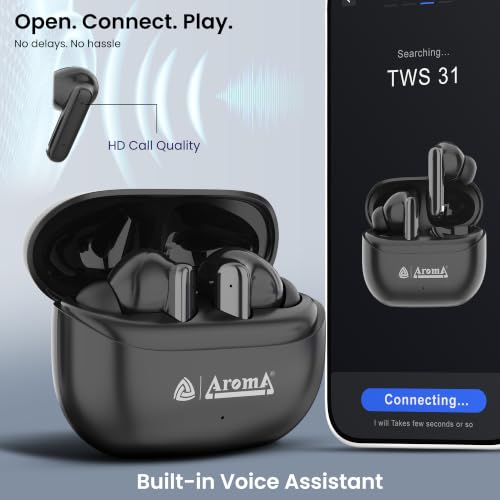 Image of AROMA TWS31 with Upto 36 Hrs* Playtime BT V5.4, Type C Fast Charging True Wireless Earbuds