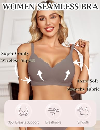 Image of Avidlove Bras for Women No Underwire Seamless Bra Comfortble Bralette Full Coverage Everyday Bras