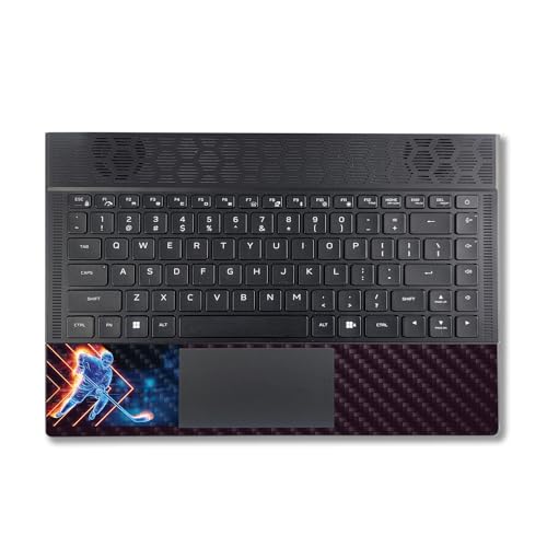 Image of MightySkins Carbon Fiber Skin Compatible with Alienware X14 R2 (2023) Full Wrap Kit - Glow Hockey | Protective, Durable Textured Carbon Fiber Finish | Easy to Apply & Change Styles | Made in The USA