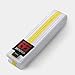 MOOTO Taekwondo Stripe Color Belt Single Warp(Width 4cm) TKD MMA Martial Arts Hapkido Karate (White(Yellow Stripe), 1. Length(160cm or 63.0 inch))