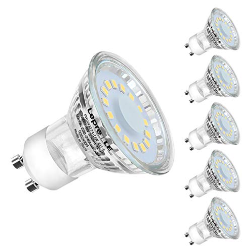 Lepro Ampoule LED GU10 Class A, 360lm Blanc Chaud 2700K, 2W Équivaut de 50W, Spot LED GU10, 38° Faisceau Pratique, Ampoules GU10 Non Dimmable Économie d'Énergie, Lot de 2 2 Blanc Chaud