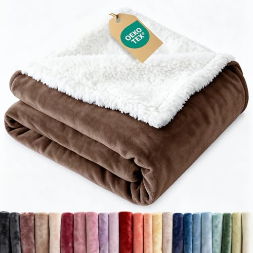 Sherpa Fleece Blanket Full Size - Reversible Sherpa Fleece Full