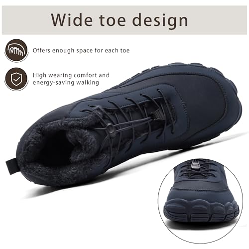 Mens Wide Toe Box Barefoot Winter Warm Shoes for Cold Weather Comfy Snow Boots3