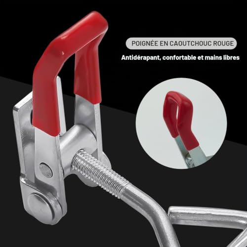 TONAUP Loquet à Bascule en Métal, 10 Pièces Sauterelles de Menuisier Réglable, GH-4001 Fermoir Attache Rapide Fixation Boucle Avec Boucle RéGlable – vue 7