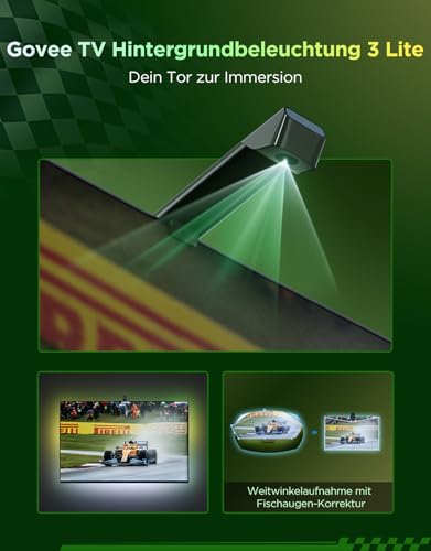 Govee TV Hintergrundbeleuchtung 3 Lite mit Fish-Eye Korr,für 55-65 Zoll TVs – Ansicht 2