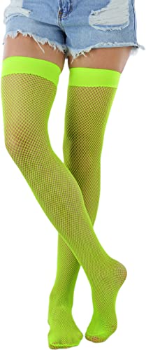 ToBeInStyle Women's Diamond Large and Fine Fence Net Fishnet Nylon Thigh High2
