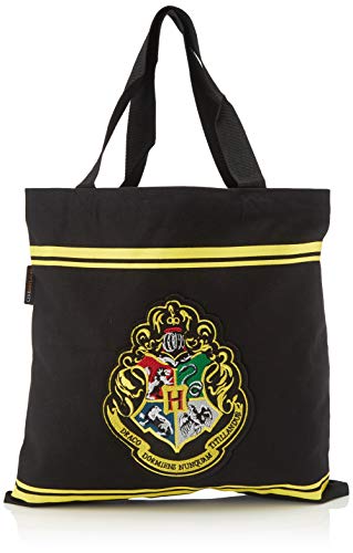 VIVERE LA MAGIA DI HARRY POTTER: Colorata borsa in cotone con un grande stemma ricamato di Hogwarts. È abbastanza grande da poter portare sempre con sé tutto l'essenziale in qualsiasi momento.