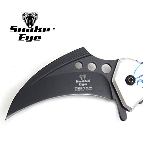 Snake Eye Tactical Every Day Carry Karambit Designed Folding Knife | Outdoor Survival Pocket Knife | Small One-Hand Knife Made Of Stainless Steel Blade. (Sbl) #TOP3
