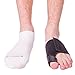 BraceAbility Soft Big Toe Protector | Padded Foot Cushion Bandage Wrap for Callus, Corn, Blister & Wound Pain in Shoes (S-Left)