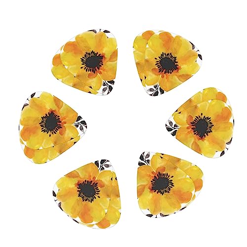 Lot de 12 médiators tendance et durables en forme de fleur jaune dans une boîte pour ukulélé guitare électrique basse - Les Beatles, Paul McCartney, John Lennon, RIngo Starr, George Harrison Lot de 12 médiators tendance et durables en forme de fleur jaune dans une boîte pour ukulélé guitare électrique basse – Image 3