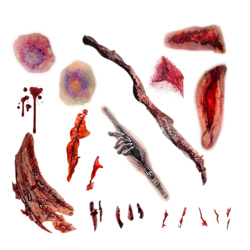 Herida de Cicatriz Falsa del Tatuaje Temporal de Halloween, CARGEN 3 Hojas de Pegatinas para Cicatrices Faciales de Halloween, Heridas Sangrientas Cicatriz Costras Zombie Decoraciones De Mascarada