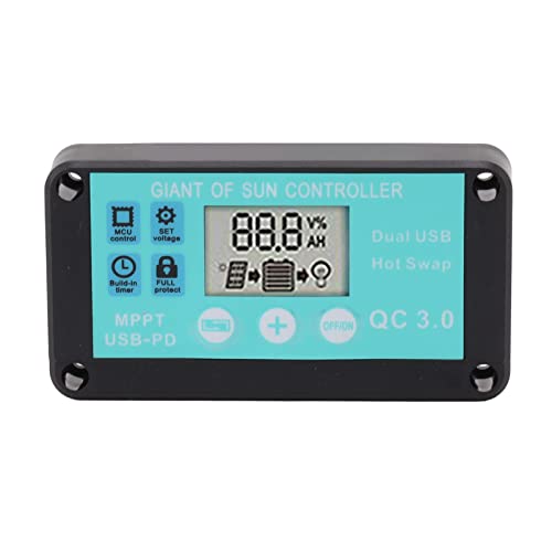 MPPT Solar Controller 24V Schnelles Laden mit Display, Mehrfach Intelligent für UBS 12V Selbstanpassung, USB-PD, QC3.0, Technische Spezifikationen Energie (30A)