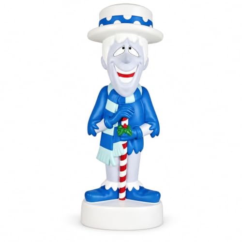 LED Lighted Blow Mold Christmas Yard Decor 12 Inch Plug-in Glowing Holiday Character Figure Retro Cartoon Style Plastic Decoration for Outdoor Lawn Porch and Indoor DisplaySnow