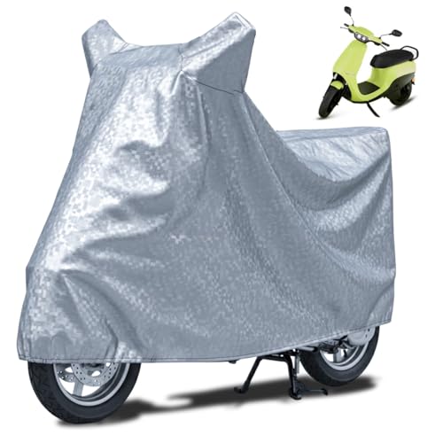 Image of FABTEC Waterproof Scooty Body Cover Compatible with Ola S1 Air, A1 (Silver)