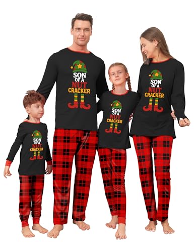 SUNNYBUY Christmas Pajamas Matching Sets, Holiday Family PJS Xmas Jammies for Couples