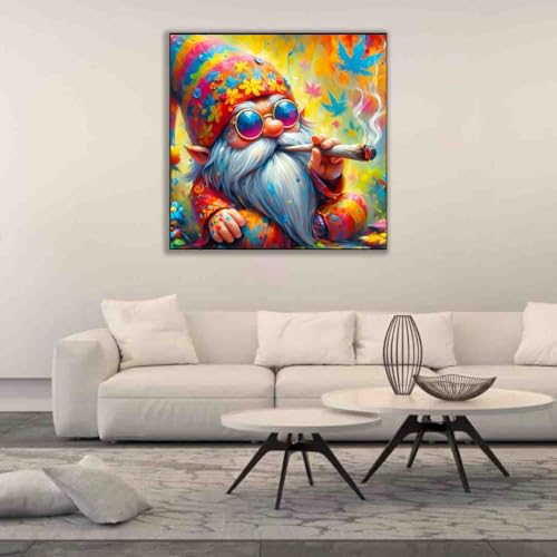 Image of Gnome Cross Stitch Kits for Adults Beginner,Counted Cross Stitch Kits Printed Stitching Cute Patterns Dimensions Needlepoint Art Crafts Embroidery Kits for Adults Beginners (13.7x13.7 inch)