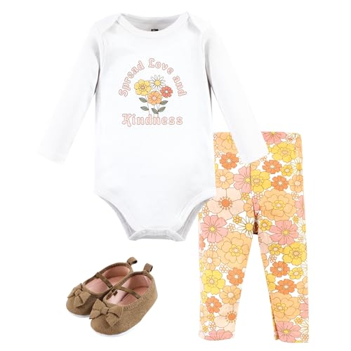 Image of Hudson Baby Unisex Baby Cotton Bodysuit, Pant and Shoe Set