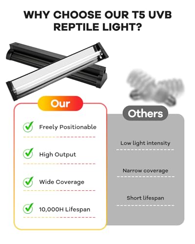 Image of UVB Light for Reptile 8W, T5 UVB Reptile Light Fixture HO Combo Kit with Test Sensor Cards, 12 inch High Output Reptiles Light Bar UVA UVB Desert Lamp for Turtle Lizard Bearded Dragon Tank