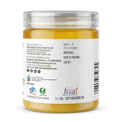 Image of Natureland Organics Premium Cow Ghee 400 Ml - 100% Organic Indian Desi Cow Ghee