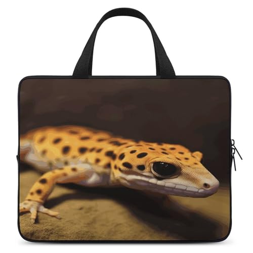 Sac pour ordinateur portable imprimé léopard ultra fin Little Gecko