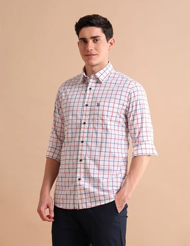 Image of U.S. POLO ASSN. Checked Regular Fit Cotton Shirts for Men - 100% Cotton, Full Sleeve Mens Casual Shirts
