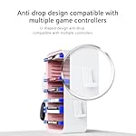 wigmoa Game Storage Tower【15.8INCH】 Compatible with PS5/ Xbox Series S & X/Switch, Universal Video Games Discs Organizers 18 PCS with 4 Controllers Holder, Game Disk Rack Shelf. OYO-1 (White/Blue) - Image 4