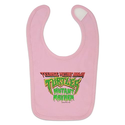 GRAPHICS & MORE TMNT Mutant Mayhem Logo Baby Bib - Pink2