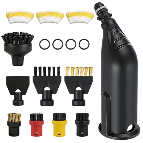 Wxeadu 16 Piezas Accesorios Para Limpiador De Vapor Kärcher Sc1 Sc2 Sc3 Sc4 Sc5, Boquilla Alargada, Cepillo Redondo, Cepillo Para Hendiduras, Rascador, Sello, Paños De Microfibra