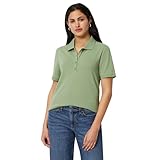 Amazon Essentials Women'S Short-Sleeve Polo Shirt, Soft Stretch Cotton Jersey (Available In Plus Size), Sage Green, Small