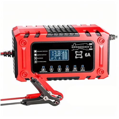 Caricabatteria e mantenitore intelligente per auto, 12 V, 6 A, caricabatterie automatico a 10 stadi con desolfatore per automobili, moto, tosaerba, marini e batterie al piombo LiFePo4