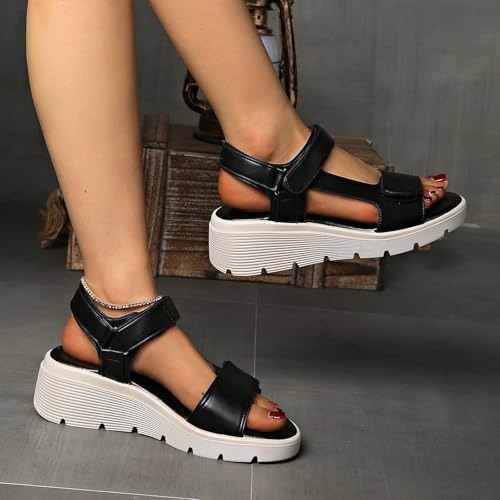 Sandales d'été légères et confortables à plateforme pour pieds larges