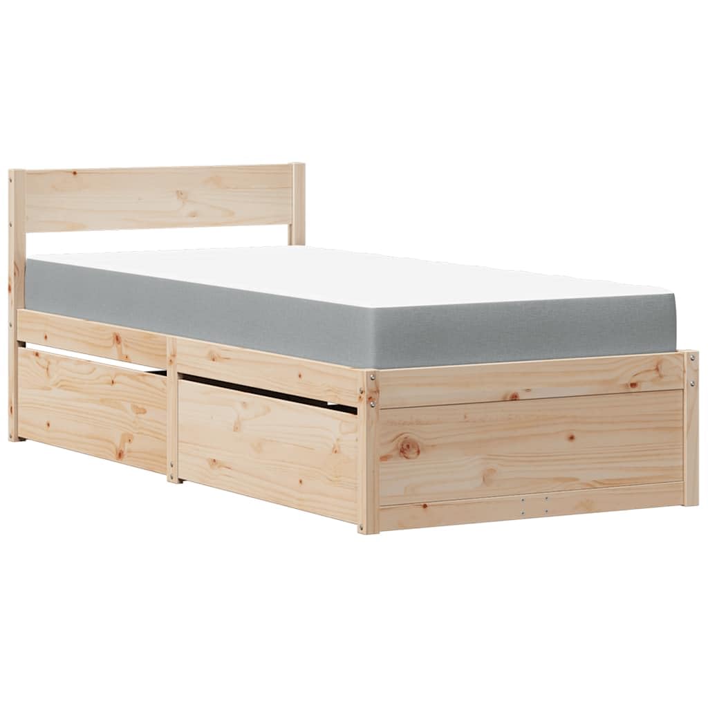 Łóżko pojedyncze 90 x 200 cm z materacem sprężynowym i szufladami