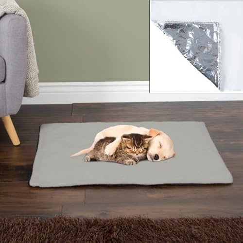 Petmaker Self-Heating Pet Pad – 25X18 Thermal Pet Mat, Bed Liner, Or Self Warming Crate Pad With Soft Sherpa Top For Dogs, Cats, Pets (Gray) #TOP7