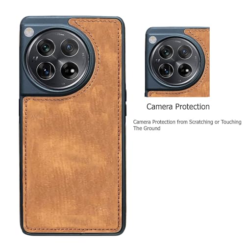 Image of A rtistque Premium Pu Leather Back Cover Case for OnePlus 12 5G | with Inner Fabric |Smooth Hand Feel | Drop Protection | Raised Camera Edge | Stylish Design | OnePlus 12 Back Cover - Brown
