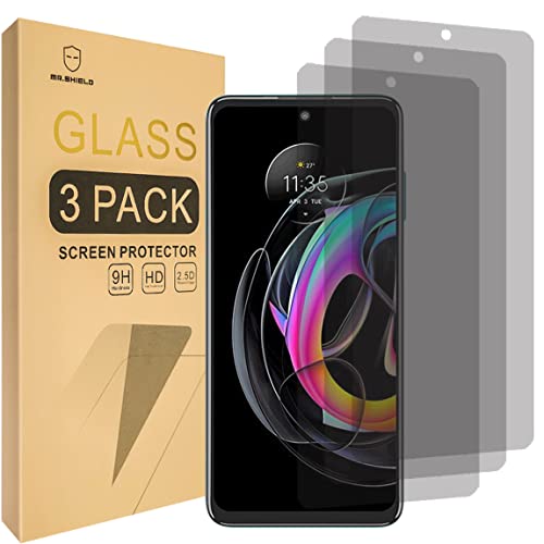 Mr.Shield Protector de Pantalla para Motorola Edge 20 Lite/MOTO Edge 20 Lite Cristal Vidrio Templado [Privacidad] [Contraespionaje] [3 Piezas] [9H Dureza] Anti-Arañazos