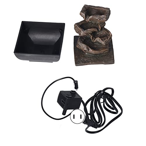 Fonte de mesa Fonte de meditação cascata de 4 níveis, fonte de resina interna com luz LED colorida p