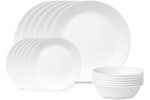 Livingware 18-Piece Dinnerware Set, Winter Frost White, Service for 6 (1088609)