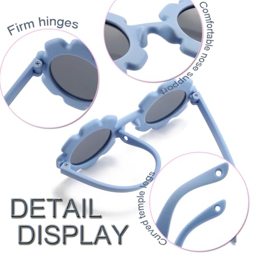 FBHLZ Baby flower Sunglasses with Strap girls polarized sunglasses Flexible Bendable Newborn UV400 Sunglasses for 0-24 months4
