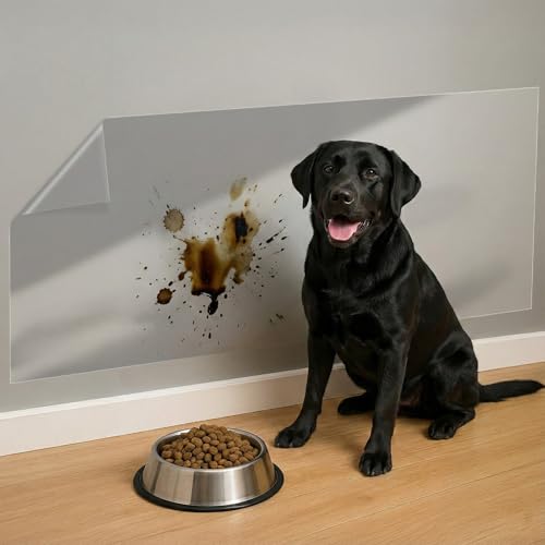 Door Protector from Dog Scratching Clear Wall Protector, Non Adhesive Electrostatic Clear Contact Paper Plastic Stickers for Kitchen & Office from Bin,Furniture Door, Wallpaper Scratch Dog Cat, 16.4ft