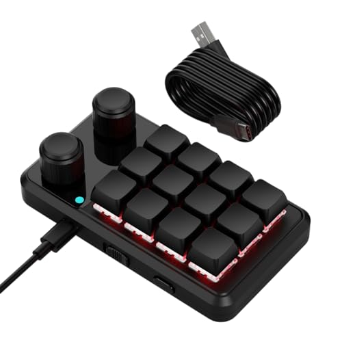 Fuhjythy Perilla Teclado RGB Gaming Teclado Mecánico Hotswap Macropad Programación Macro Personalizado Negro