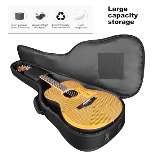 Housse de Guitare Acoustique de 41 Pouces, Sac à Dos Rembourré de Guitare 24MM, Etanche Guitare Etui de Transport, Guitar Gig Bag Case avec Poches Externes, Indéchirable 600D Oxford Tissu, Noir - Les Beatles, Paul McCartney, John Lennon, RIngo Starr, George Harrison Housse de Guitare Acoustique de 41 Pouces, Sac à Dos Rembourré de Guitare 24MM, Etanche Guitare Etui de Transport, Guitar Gig Bag Case avec Poches Externes, Indéchirable 600D Oxford Tissu, Noir – Image 4