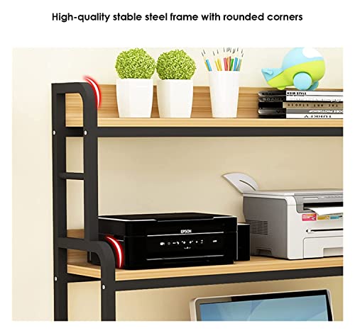 Desktop Home Office Modern Desk Organizer Shelf, Computer Desktop Hutch Bookshelf, Tabletop Bookcase, Multi-Function Free Standing Shelves For Space Saving (Color : A) #TOP3